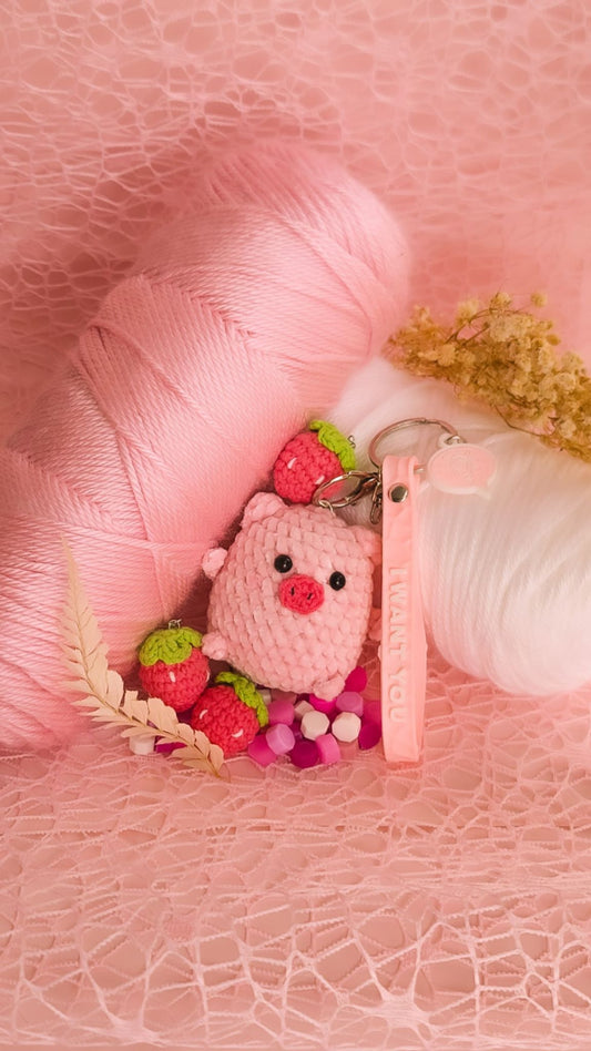 Large crochet animal keychain