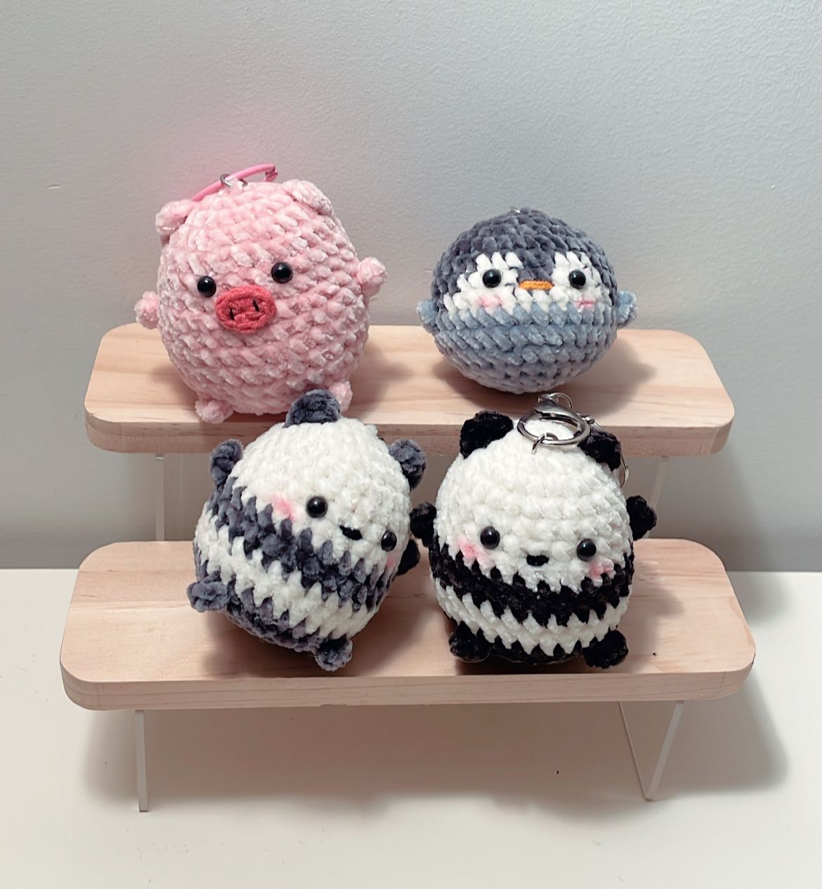 Large crochet animal keychain