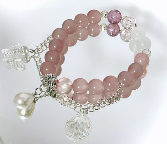 Coral Pink Bead Bracelet