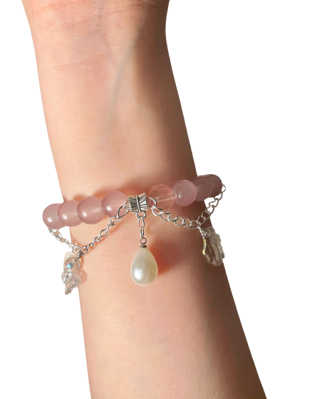 Coral Pink Bead Bracelet